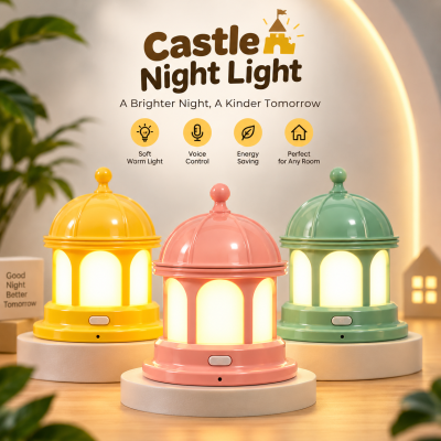Smart Voice Controlled LED Night Light – Hands-Free Plug-In Ambient Bedside Lamp with Adjustable Brightness & Manual Control Switch